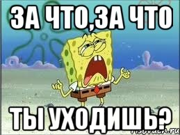 за что,за что ты уходишь?, Мем Спанч Боб плачет