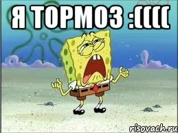 Я тормоз :(((( , Мем Спанч Боб плачет