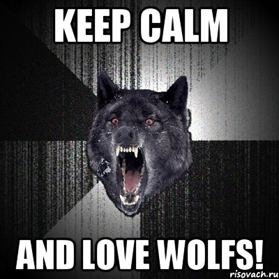 Keep Calm And love Wolfs!, Мем Сумасшедший волк