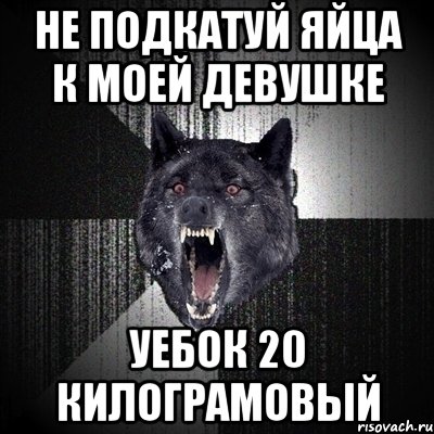 Не подкатуй яйца к моей девушке Уебок 20 килограмовый, Мем Сумасшедший волк