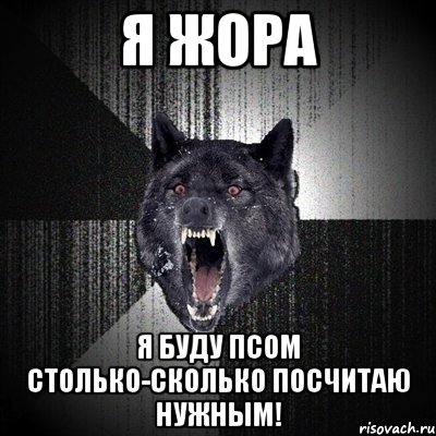 Я жора я буду псом столько-сколько посчитаю нужным!, Мем Сумасшедший волк