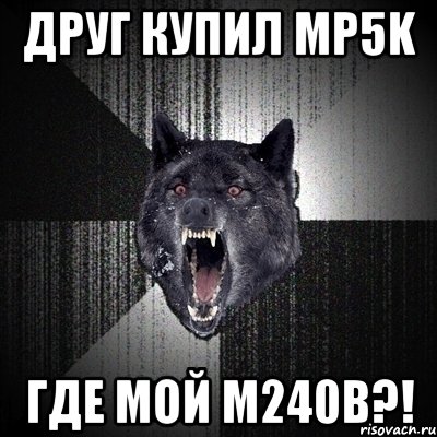 Друг купил MP5K ГДЕ МОЙ M240B?!, Мем Сумасшедший волк