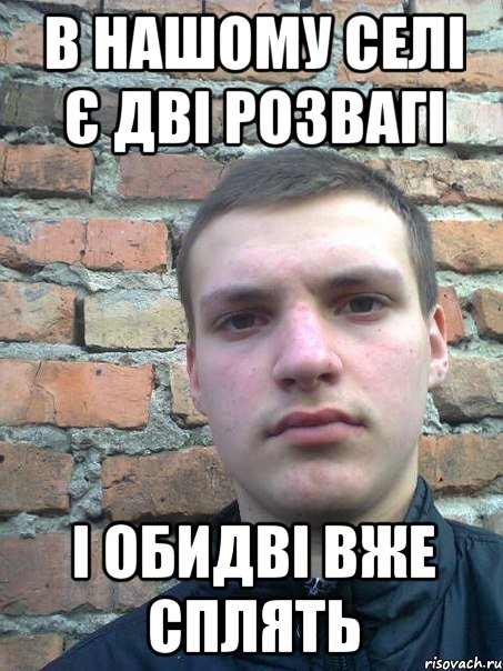в нашому селі є дві розвагі і обидві вже сплять