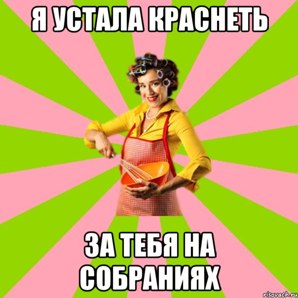 я устала краснеть за тебя на собраниях