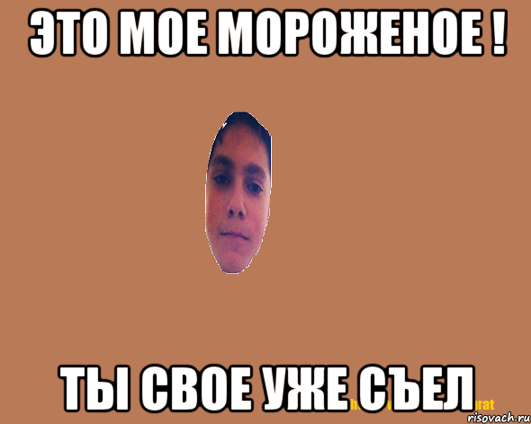 Это мое мороженое ! Ты свое уже съел