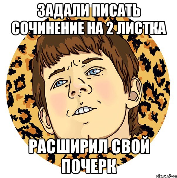 ЗАДАЛИ ПИСАТЬ СОЧИНЕНИЕ НА 2 ЛИСТКА РАСШИРИЛ СВОЙ ПОЧЕРК