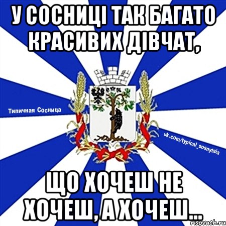 у сосниці так багато красивих дівчат, що хочеш не хочеш, а хочеш...