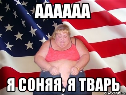 аааааа я соняя, я тварь, Мем Толстая американка