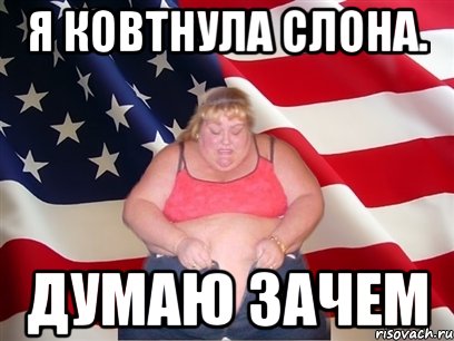 я ковтнула слона. думаю зачем, Мем Толстая американка