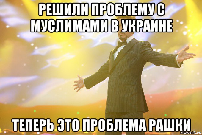 Решили проблему с муслимами в Украине Теперь это проблема рашки, Мем Тони Старк (Роберт Дауни младший)