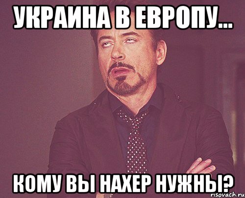 Украина в Европу... кому вы нахер нужны?, Мем твое выражение лица