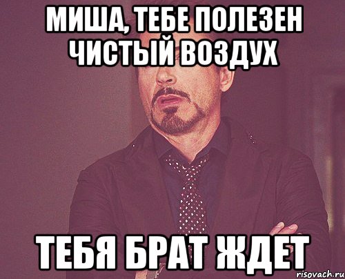 Миша, тебе полезен чистый воздух Тебя брат ждет, Мем твое выражение лица