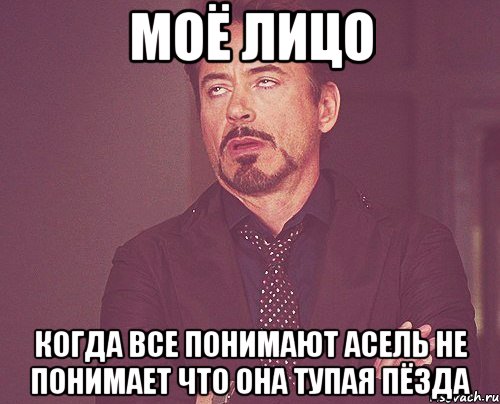 МОЁ ЛИЦО КОГДА ВСЕ ПОНИМАЮТ АСЕЛЬ НЕ ПОНИМАЕТ ЧТО ОНА ТУПАЯ ПЁЗДА, Мем твое выражение лица