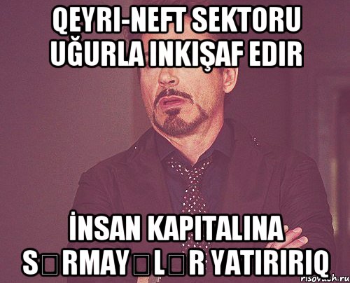 Qeyri-neft sektoru uğurla inkişaf edir İnsan kapitalına sərmayələr yatırırıq, Мем твое выражение лица