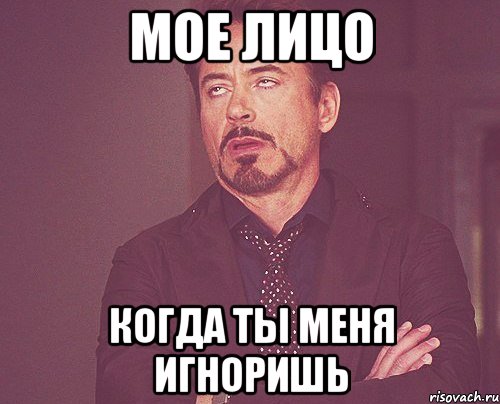 Мое лицо Когда ты меня игноришь, Мем твое выражение лица