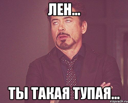 Лен... Ты такая тупая..., Мем твое выражение лица