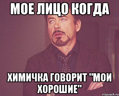 Мое лицо когда химичка говорит "мои хорошие", Мем твое выражение лица