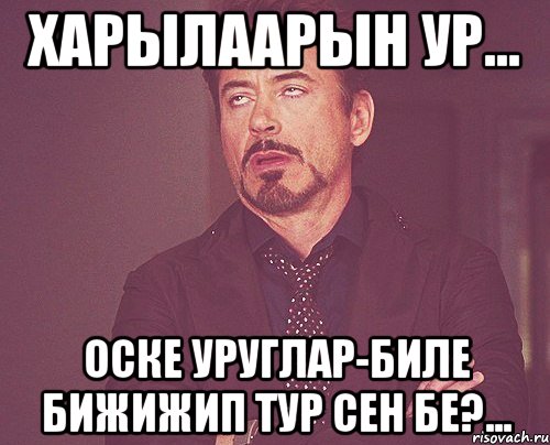 харылаарын ур... оске уруглар-биле бижижип тур сен бе?..., Мем твое выражение лица