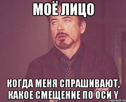 Моё лицо Когда меня спрашивают, какое смещение по оси Y, Мем твое выражение лица