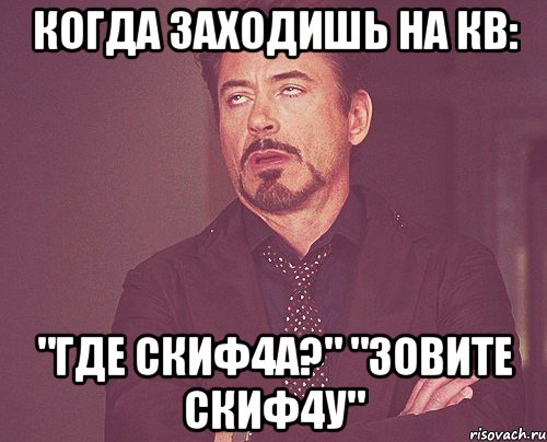 Когда заходишь на кв: "Где Скиф4а?" "Зовите скиф4у", Мем твое выражение лица