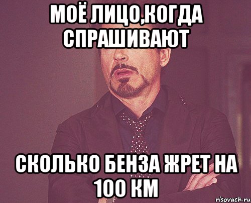 моё лицо,когда спрашивают сколько бенза жрет на 100 км, Мем твое выражение лица
