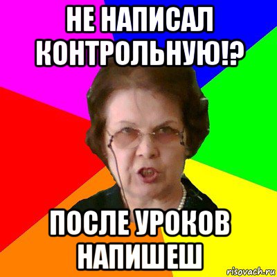 Не написал контрольную!? После уроков напишеш, Мем Типичная училка