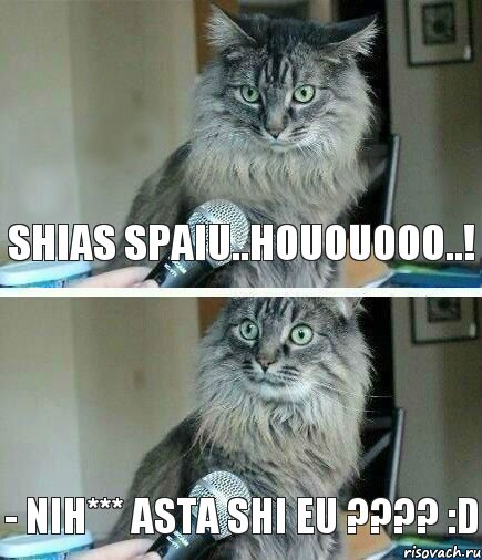 Shias spaiu..hououooo..! - nih*** asta shi eu ???? :D, Комикс  кот с микрофоном