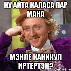 Ну айта каласа пар мана Мэнле каникул иртертэн?, Мем Ну давай расскажи (Вилли Вонка)