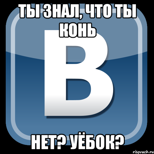 Ты знал, что ты конь Нет? УЁБОК?, Мем   вк