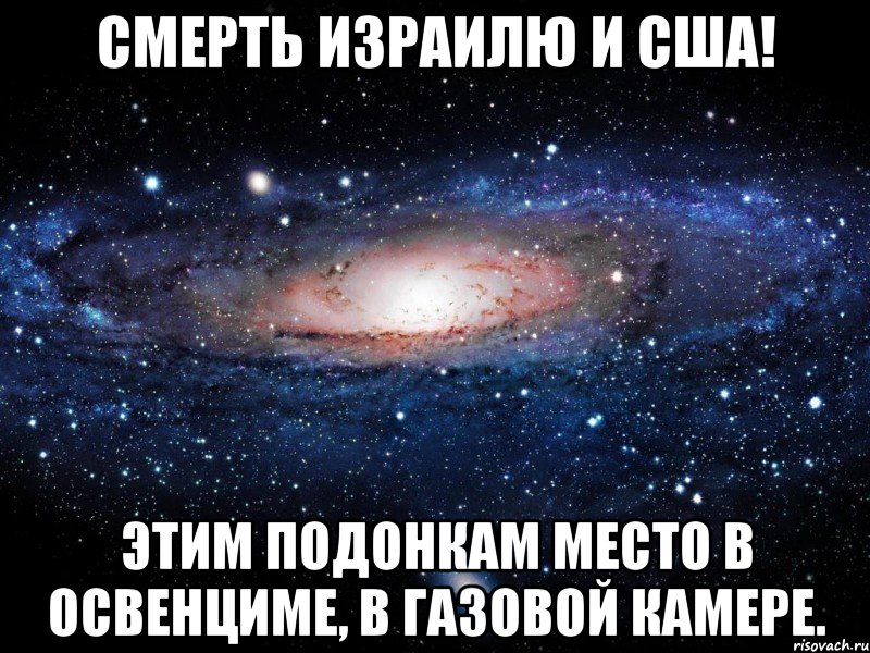 Смерть Израилю и США! Этим подонкам место в Освенциме, в газовой камере., Мем Вселенная