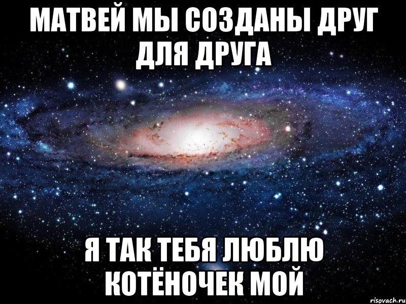 матвей мы созданы друг для друга я так тебя люблю котёночек мой, Мем Вселенная