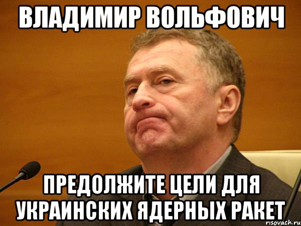 владимир вольфович предолжите цели для украинских ядерных ракет