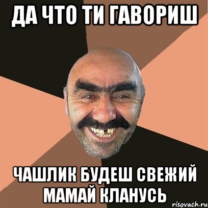 да что ти гавориш чашлик будеш свежий мамай кланусь, Мем Я твой дом труба шатал