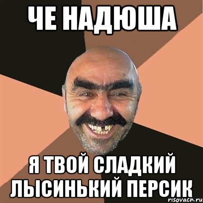 ЧЕ НАДЮША Я ТВОЙ СЛАДКИЙ ЛЫСИНЬКИЙ ПЕРСИК, Мем Я твой дом труба шатал
