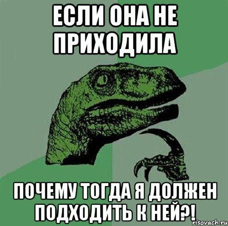 ЕСЛИ ОНА не приходила Почему тогда Я должен подходить к НЕЙ?!, Мем Филосораптор