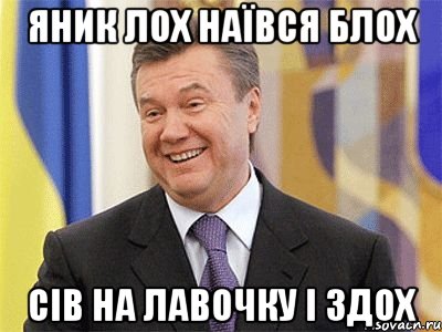 Яник лох наївся блох Сів на лавочку і здох, Мем Янукович