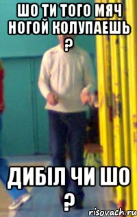 Шо ти того мяч ногой колупаешь ? дибіл чи шо ?