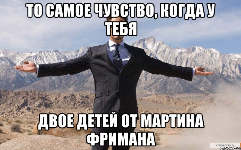 То самое чувство, когда у тебя двое детей от Мартина Фримана, Мем железный человек