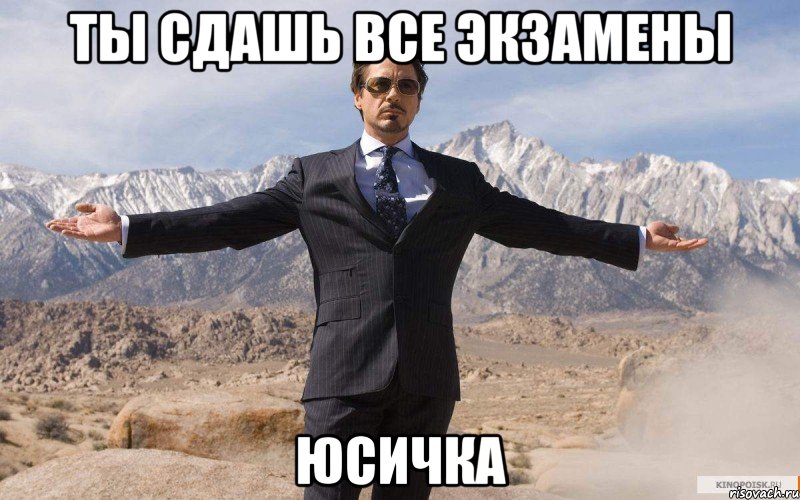 ты сдашь все экзамены Юсичка, Мем железный человек