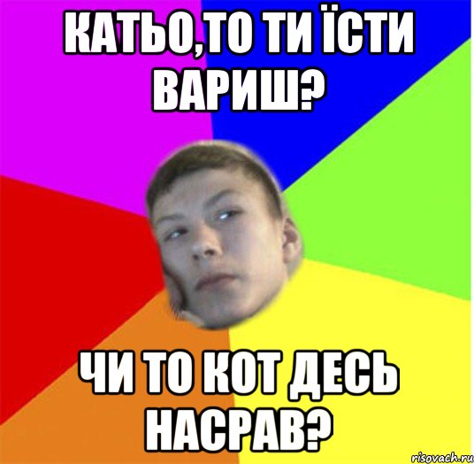 Катьо,то ти їсти вариш? чи то кот десь насрав?