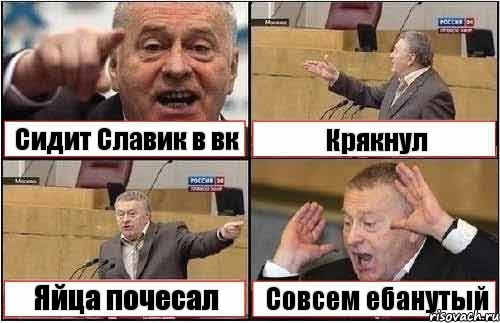 Сидит Славик в вк Крякнул Яйца почесал Совсем ебанутый, Комикс жиреновский