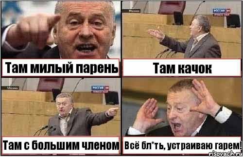 Там милый парень Там качок Там с большим членом Всё бл*ть, устраиваю гарем!, Комикс жиреновский