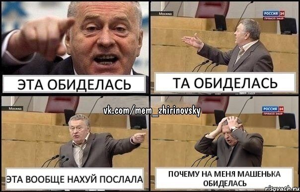 Эта обиделась Та обиделась Эта вообще нахуй послала Почему на меня Машенька обиделась, Комикс Жирик