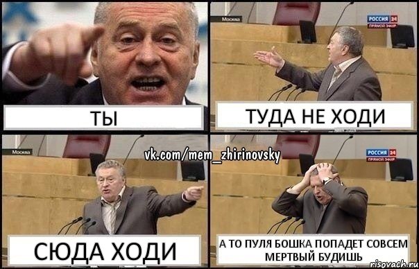 ты туда не ходи сюда ходи а то пуля бошка попадет совсем мертвый будишь, Комикс Жирик