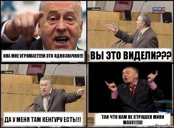 Она мне угрожает!!!!И это однозначно!!! Вы это видели??? Да у меня там кенгуру есть!!! Так что нам не страшен Мини Маус!!!))), Комикс Жириновский клоуничает