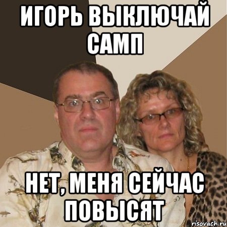 Игорь выключай самп Нет, меня сейчас повысят, Мем  Злые родители