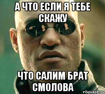 а что если я тебе скажу что салим брат смолова, Мем  а что если я скажу тебе