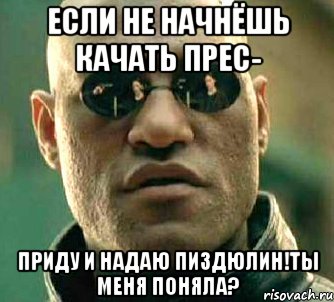 Если не начнёшь качать прес- Приду и надаю пиздюлин!ты меня поняла?, Мем  а что если я скажу тебе