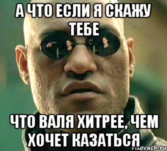 А что если я скажу тебе Что Валя хитрее, чем хочет казаться, Мем  а что если я скажу тебе