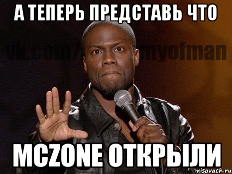 А теперь представь что MCZONE открыли, Мем  А теперь представь